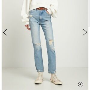 Mother
The Rider high rise cotton blend jeans